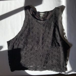 BLACK FORAL CROP TOP